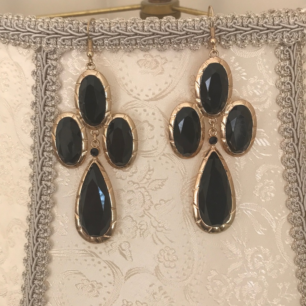 Black & Gold Color Earrings